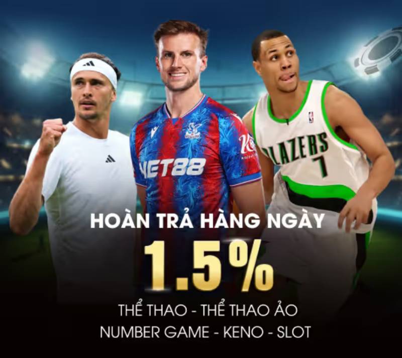 Hoàn trả thể thao 1.5% mỗi ngày – Không giới hạn